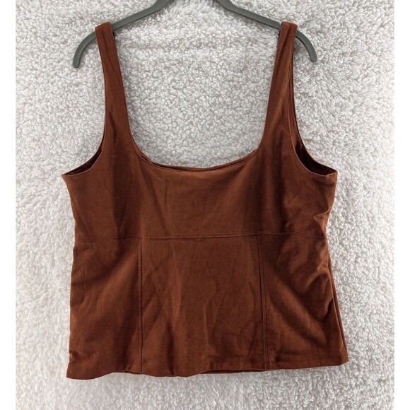 Pilcro Faux Suede Corset Tank Women's Size XL Brown Cropped NWT Anthropologie - Picture 9 of 9